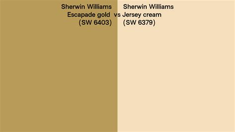 Sherwin Williams Escapade Gold Vs Jersey Cream Side By Side Comparison