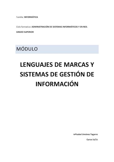 Pdf Lenguajes De Marcas Y Sistemas De El M Dulo De Lenguajes De