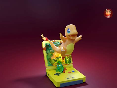 Charmander Gameboy Diorama Stl Pokemon Stl D Model For D Print