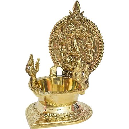 Buy Tangerine Traditional Brass Ashtalakshmi GaneshJi With Peacocks