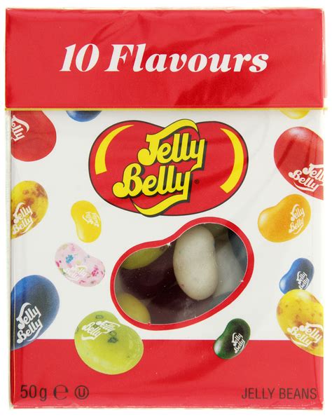 Jelly Belly 10 Assorted Flavours Flip Top Box 50g At Mighty Ape Nz