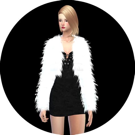 Acc Fur Jacket 퍼 자켓 여자 악세사리 옷 Marigold Sims 4 Sims 4 Clothing Sims 4