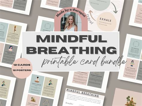 Breathing Mindfulness Mindful Breathing Cards Breathing Exercise For