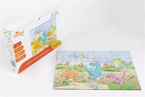 Jogo Dinossauro Quebra-cabeça - Quebra-Cabeça Dinossauro 16 Peças - Jogo Educativo Infantil em Madeira