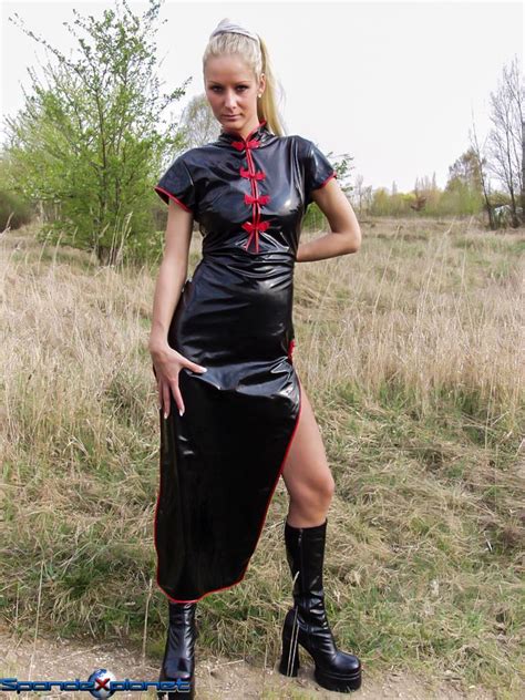 Satin And PVC Rave Babe Spandexplanet