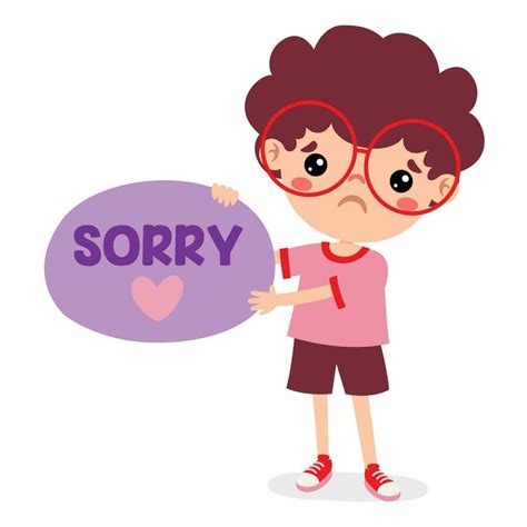 Cartoon Little Kid Saying Sorry 35585055 Vector Art At Vecteezy