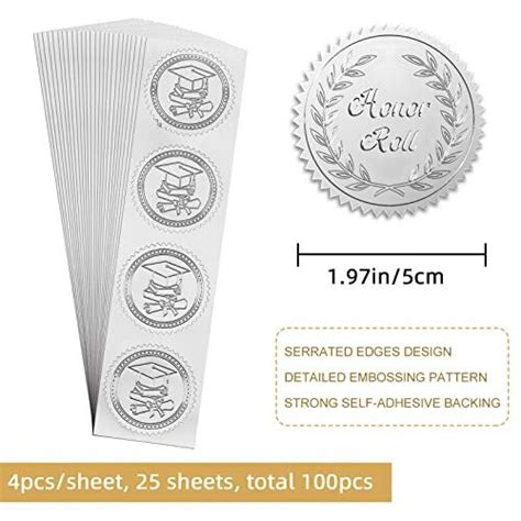 Craspire Gold Foil Sticker Honor Roll Pcs Certificate Seals