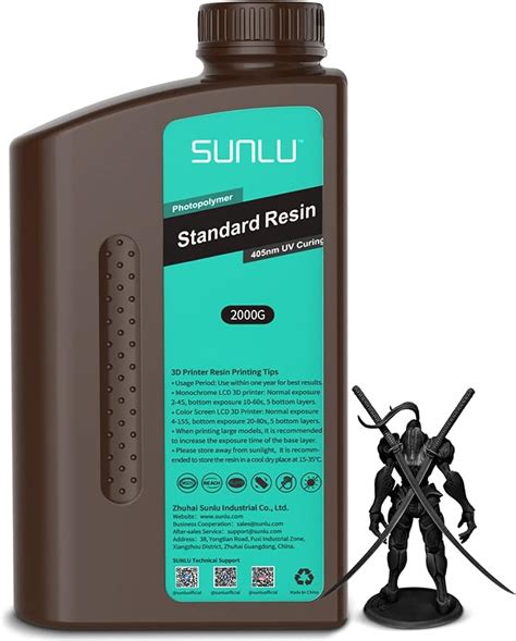 SUNLU Resina para impresora 3D de 2 kg resina de fotopolímero estándar