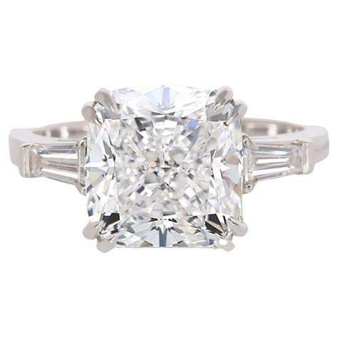 GIA Certified 3 Carat Cushion Modified Brilliant Diamond Platinum Ring