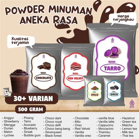 Jual Bubuk Serbuk Minuman Aneka Rasa Bubuk Minuman Kekinian 500Gram