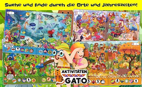 Suche und Finde Dinos Tiere und Fantaisie Rätselbuch ab 4 jahre