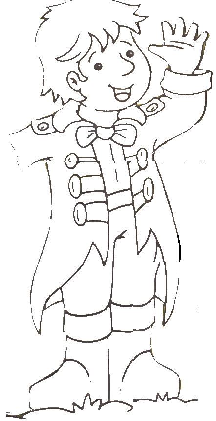 A Drawing Of A Boy In Uniform With His Arms Up And Hands Out To The Side