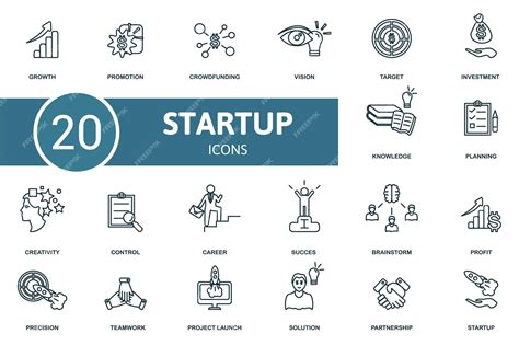 Premium Vector Startup Icon Set Collection Of Simple Elements Such As The