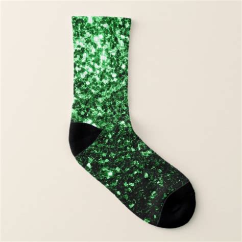 Glamour Dark Green Glitter Sparkles Socks Zazzle