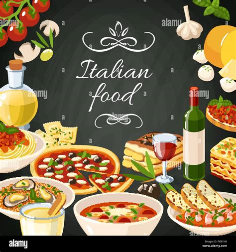 Italienisches Essen Illustration Stock Vektorgrafik Alamy