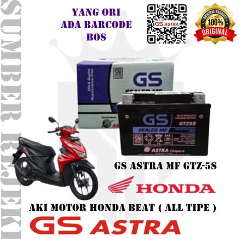 Jual Aki Motor Honda Beat GS ASTRA MF GTZ 5S GTZ5S Aki Kering Motor