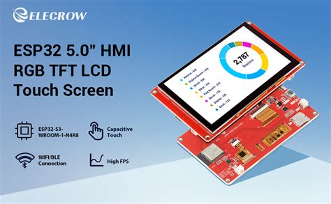 ELECROW ESP32 Display 5 Inch 800x480 HMI RGB TFT LCD Touch Screen