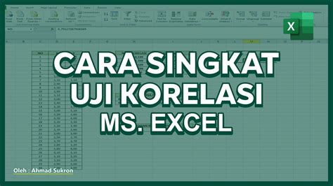 Cara Uji Korelasi Dengan Excel Uji Korelasi Di Excel Dengan Menu Data