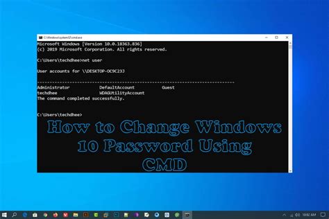 How To Change Windows 10 Password Using Cmd Tech Dhee