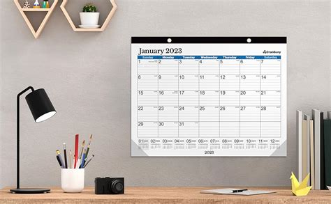 Cranbury Large Deskpad Calendar 2022 2023 22x17 Blue