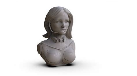 Sci Fi Girl Bust 3D Model 3D Printable CGTrader