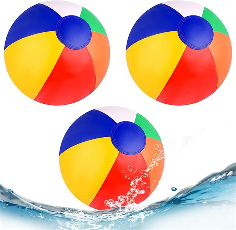 Cobee® Inflatable Beach Balls 3 Pieces Rainbow Beach Ball