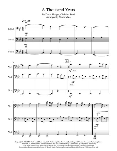 A Thousand Years Arr Valdir Maia Sheet Music Christina Perri