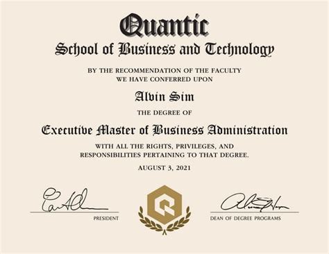 executive mba certificate