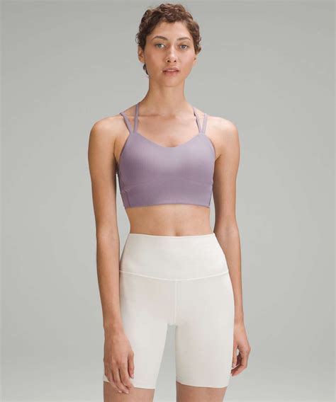 Lululemon Like A Cloud Ribbed Longline Bra Light Support B C Cup Purple Ash Lulu Fanatics