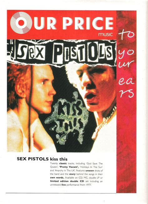 Sex Pistols Kiss This Our Price Uk Magazine Advert Poster 11x8