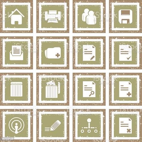 Grunge Icon Set Design Element Stock Illustration Download Image Now