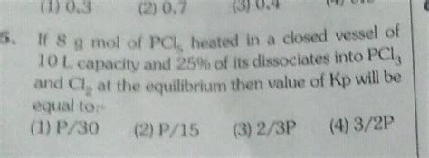 1 0 3 2 0 7 3 0 4 II 8 G Mol Of PCL Heated In A Closed Vessel Of