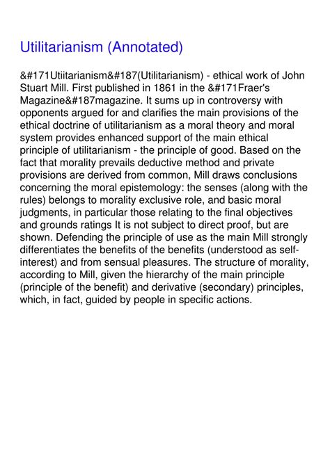 Ppt ⚡read [pdf] Utilitarianism Annotated Powerpoint Presentation