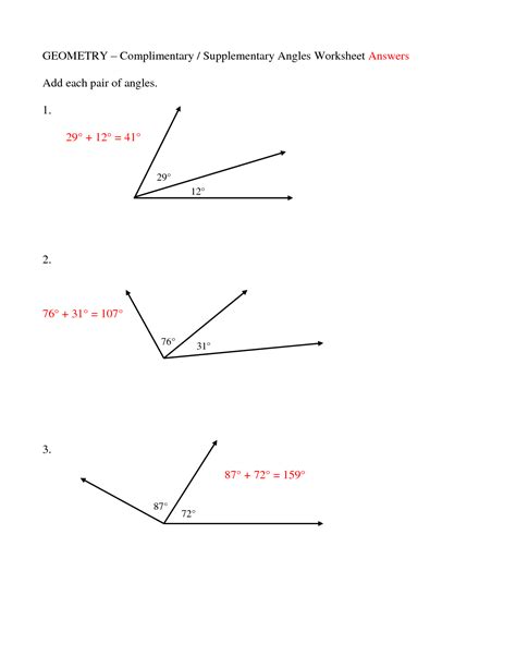 10 Complementary Angles Worksheet Worksheets Decoomo