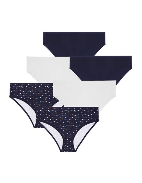 Majtki damskie figi bikini bawełniane gładkie pak WIELOKOLOROWY