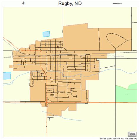 Rugby North Dakota Street Map 3868860