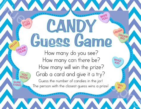 Printable Candy Jar Guessing Game Template Printable Word Searches