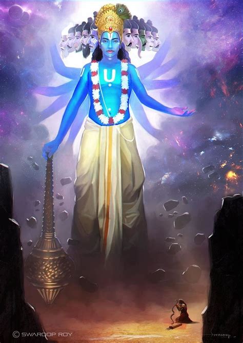 lord vishnu anime art lord vishnu illustration art narayana lord art
