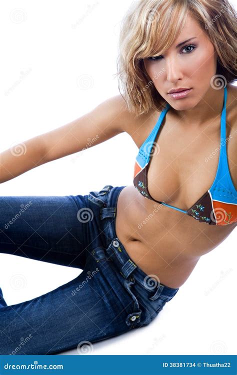 Girl Wearing Bikini Top Stock Photo Image Of Lingerie