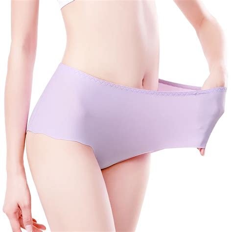 High Waist Large Size Women Underwear Ice Silk Seamless Sexy Girls Panties Buy Ladies Seamless