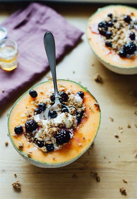 Cantaloupe Breakfast Bowls Eating Bird Food