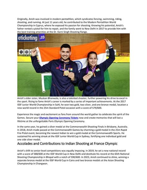 Paris 2024 Anish Bhanwala India S Shooting Star Gears Up For Paris