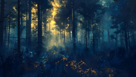 Dark Blue Forest Stock Illustration Illustration Of Dark 311601134