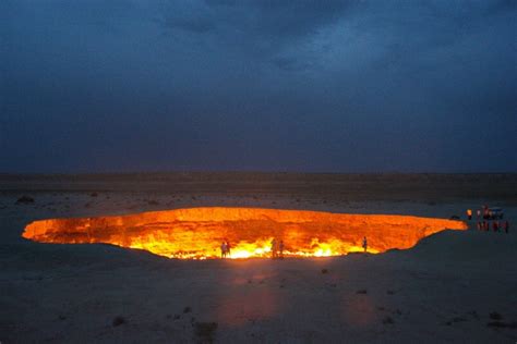 The Door To Hell A Giant Crater In Karakum Desert Has Been Burning