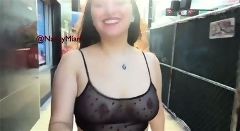 Latina Showing Big Tits In Public