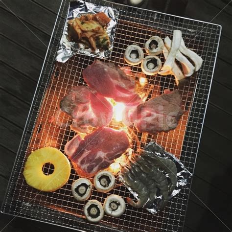 바베큐 Bbq 고기 캠핑 숯불 사진이미지일러스트캘리그라피 Nddsh20작가