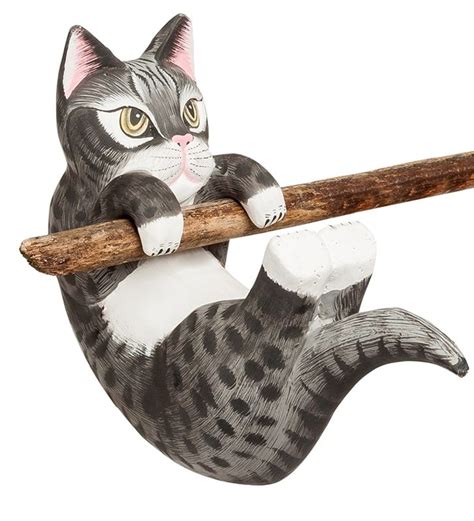 Wooden Cat, Wooden Animals, Cat Art, Birds, Sculpture, Souvenir, Cat ...