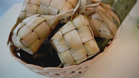 Cinematic Shot Of Popular Malay Traditional Food Ketupat Rice And