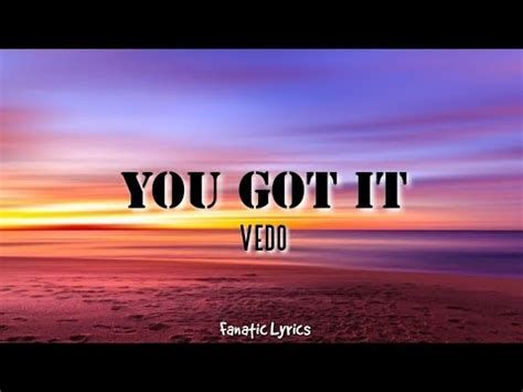 Vedo - YOU GOT IT (lyrics) - YouTube