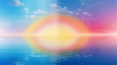 Premium AI Image | rainbow on the water with a rainbow in the sky